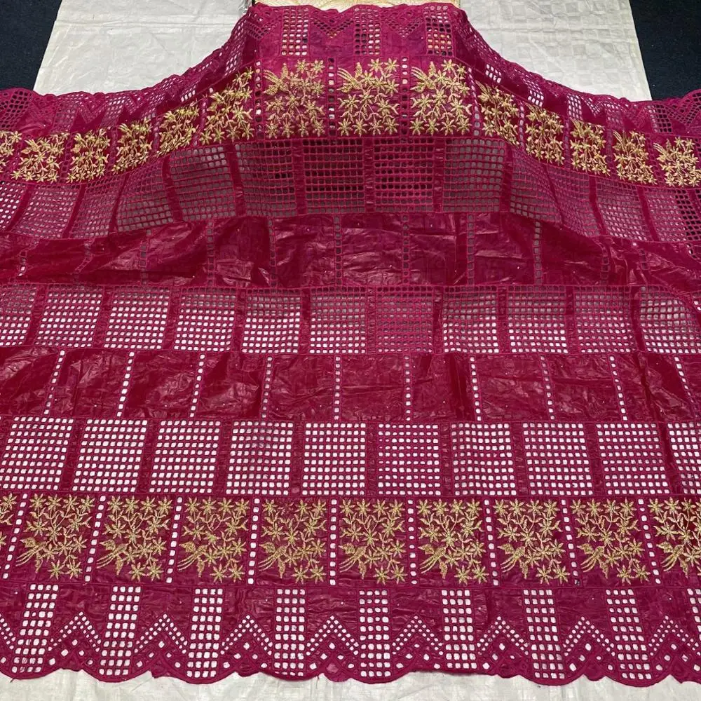 

Latest Embroidery Bazin Material African Cotton Jacquard Bazin Lace Fabric For Clothing OBR32 (5Yards/Lot)