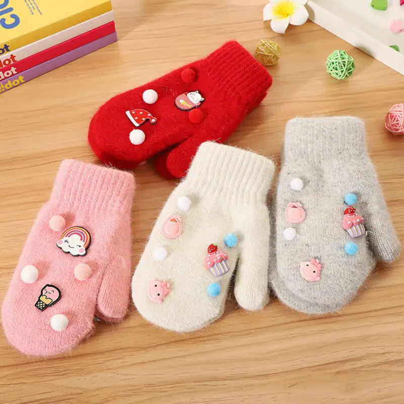 2020 Baby Stuff Accessories Winter Warm Gloves Cute Knit Soft Kids Boys Girls Candy Color Star Mittens | Мать и ребенок