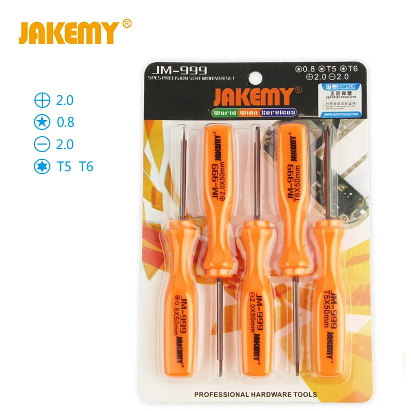 

5pcs/lot Precision Screwdriver Set Torx T5 T6 Destornillador 45# Carbon Steel Repair Opening Tools Kit For Mobile Phone Laptop