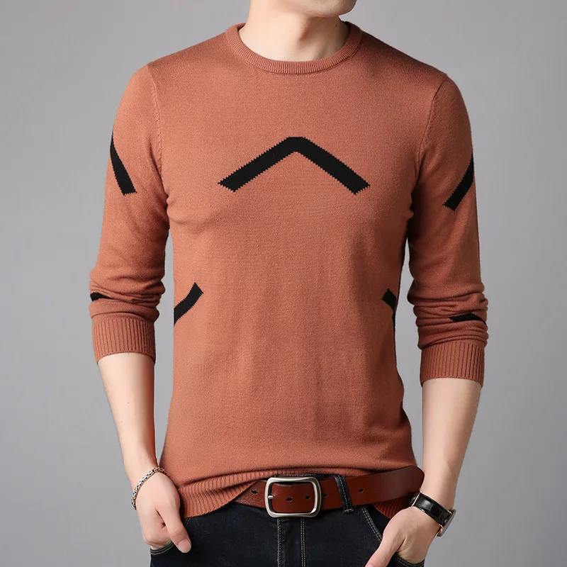 

New fashion Pullover Men Brand Clothing Autumn Winter Wool Slim fit Sweater Casual Striped Pull Jumper top clothes