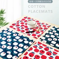 1pc 30x40cm cotton flower printed table mat foldable western food placemat household antifouling tablemat