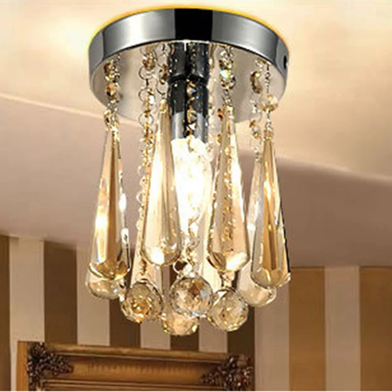 

Modern minimalist creative k9 cognac crystal ceiling lamp DIY home decoration corridor crystal ball E14 ceiling lighting fixture