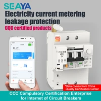 seaya tuya wifi current voltage electricity metering iot leakage circuit breaker remote high power remote control switch