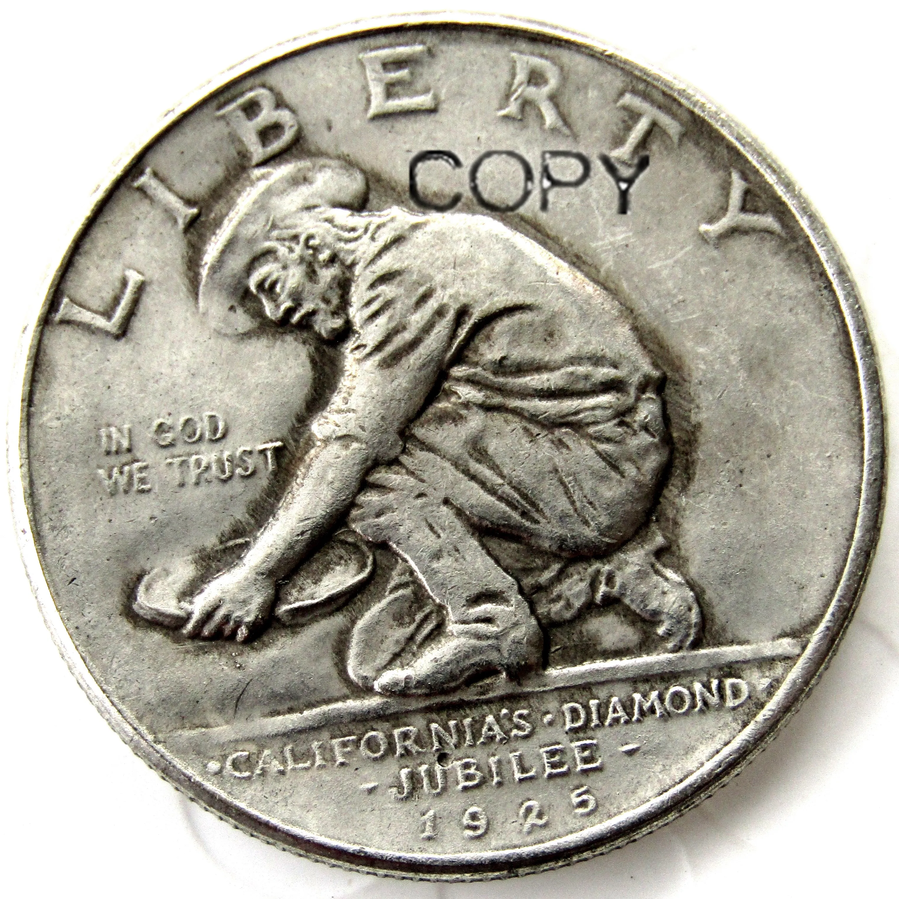 США 1925-S California Jubilee половина копия доллара монеты посеребренные