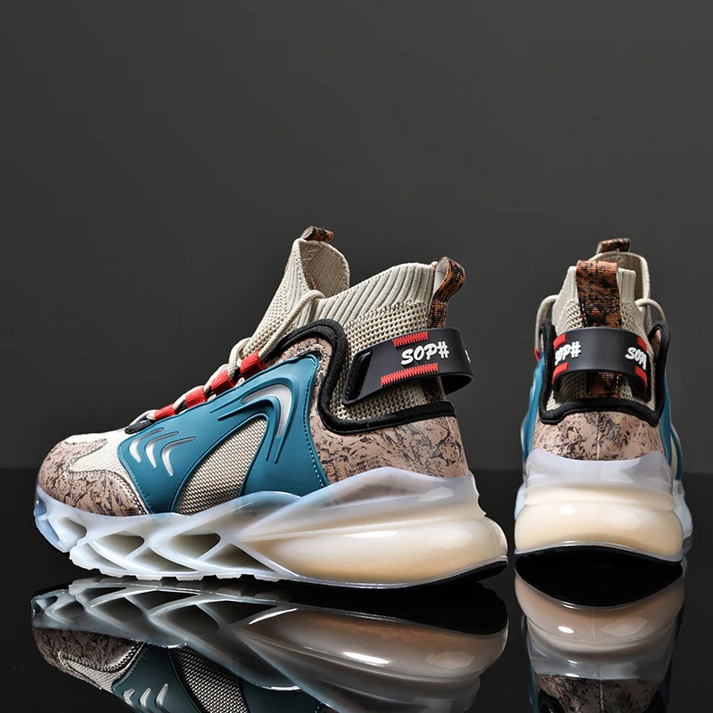 

2021 New Men Blade Running Shoes High-top Graffiti Sports Shoes High Quality Antiskid Damping Jogging Shoes Training Zapatillas