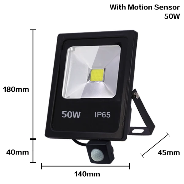 LED Flood Light 10w 30w 50w led exterio light outdoor WaterproofIP65 220V led reflectorr Lmap Motion Sensor Floodlight Spotlight - Испускаемый цвет: Motion Sensor 50W