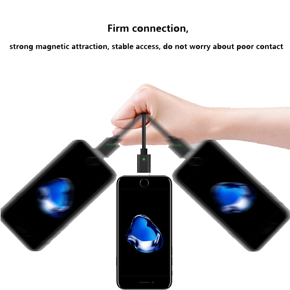 Магнитный кабель Micro USB LOERSS для IPhone samsung, кабель для быстрой зарядки и передачи данных, шнур для магнитного зарядного устройства, кабель usb type C для мобильного телефона