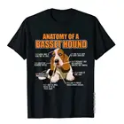 Рубашка bассет хаунд, анатомия Басса, забавная рубашка, футболки с принтом на специальном хлопковом топе, рубашка для мужчин