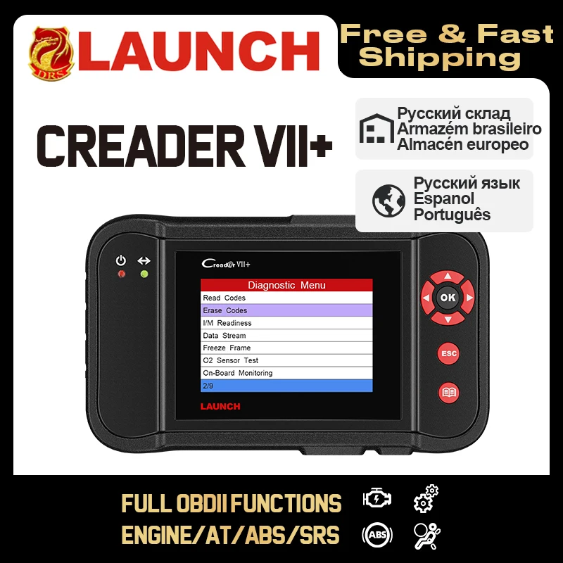 Launch Creader VII + plus CRP123 диагностический инструмент OBD2 сканер OBDII дизельные