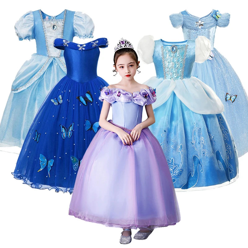 Платье принцессы Cinderelia с изображением сказочных сказок для девочек роскошные