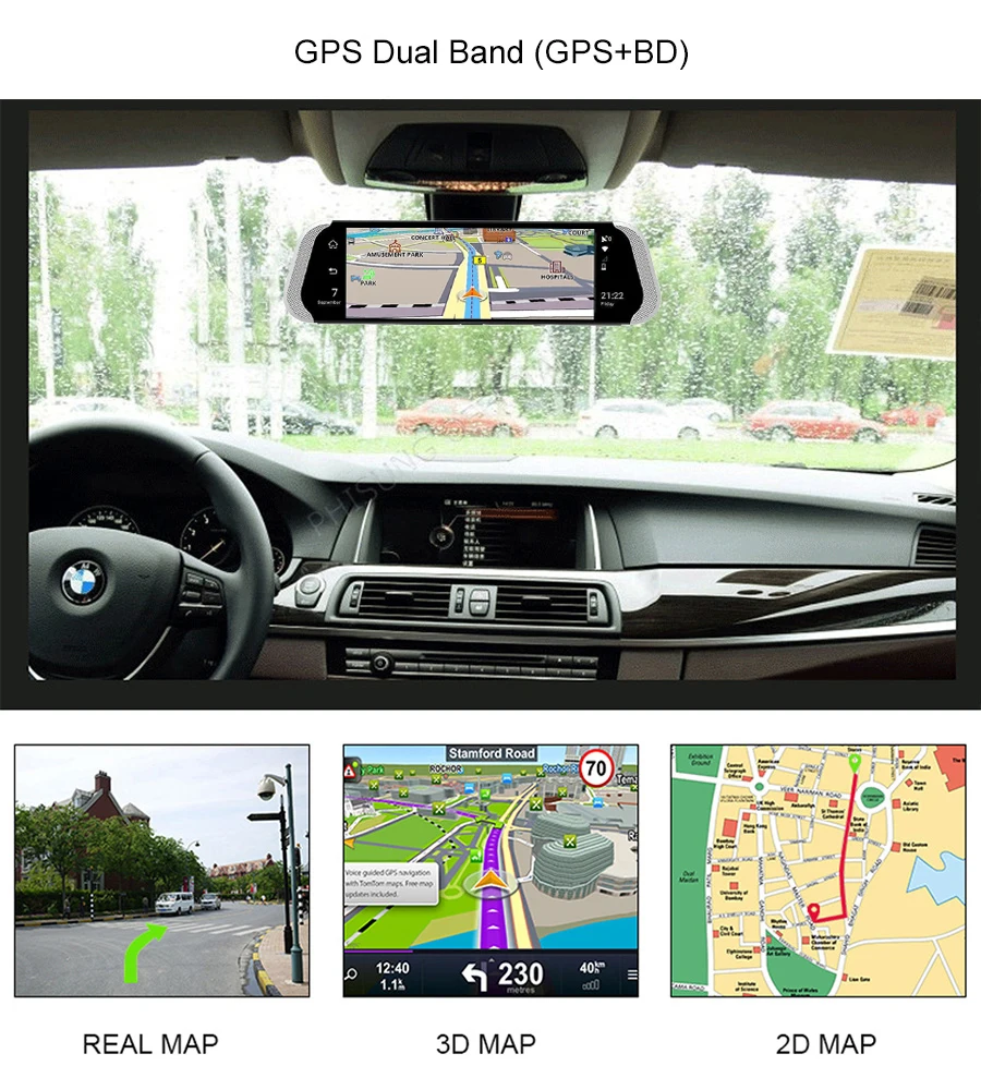 Anfilite 10 дюймов 4G Android зеркало заднего вида DVR 1080P камера памяти GPS навигация ADAS ночного видения двойной объектив Автомобильный видеорегистратор