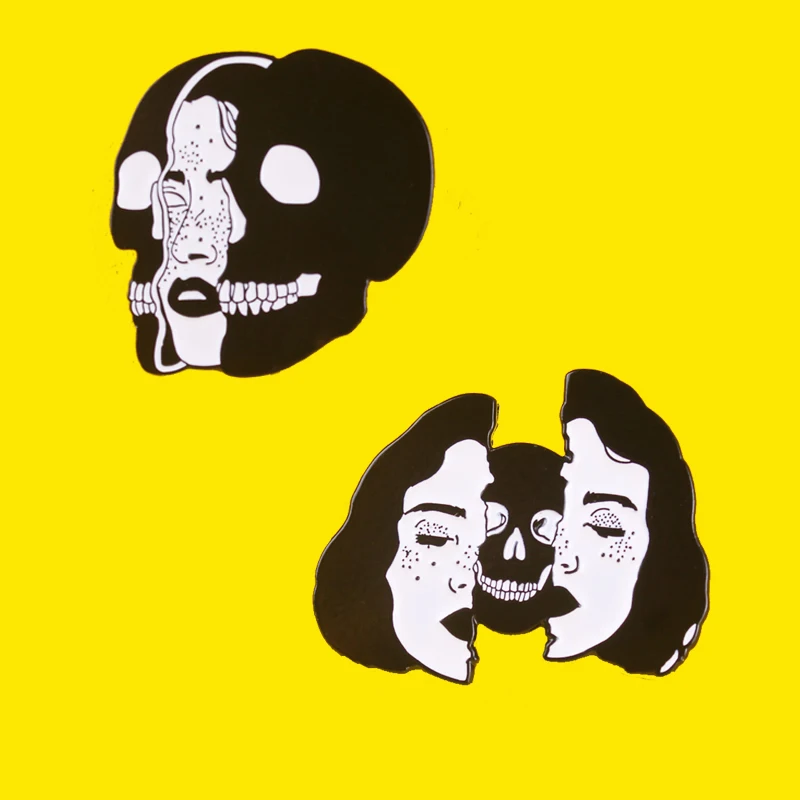 Брошь из цинкового сплава с изображением лица и черепа на Хэллоуин | Дом сад