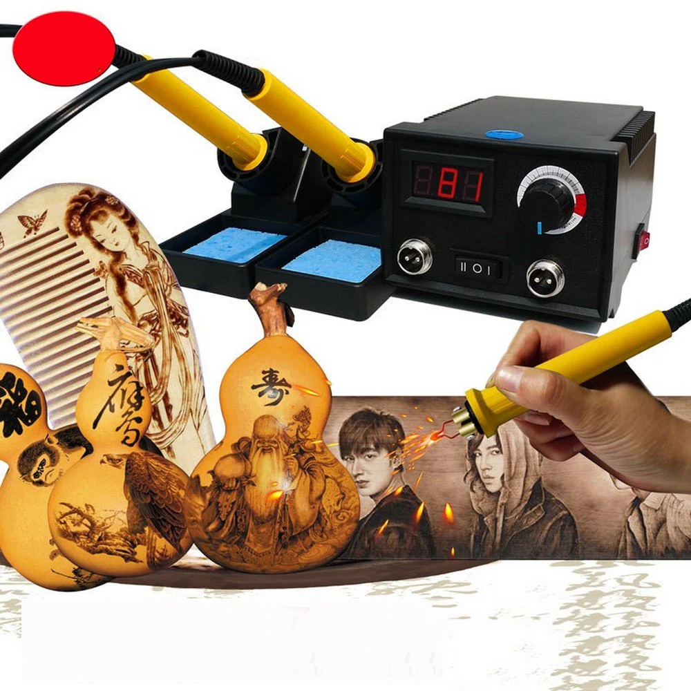 Электрический паяльник 110 В/220 В деревянная горелка с регулируемой температурой