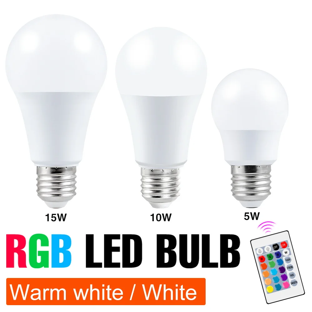 Лампочка RGB светодиодная 5/10/15 Вт 220 В 6 шт. | Освещение