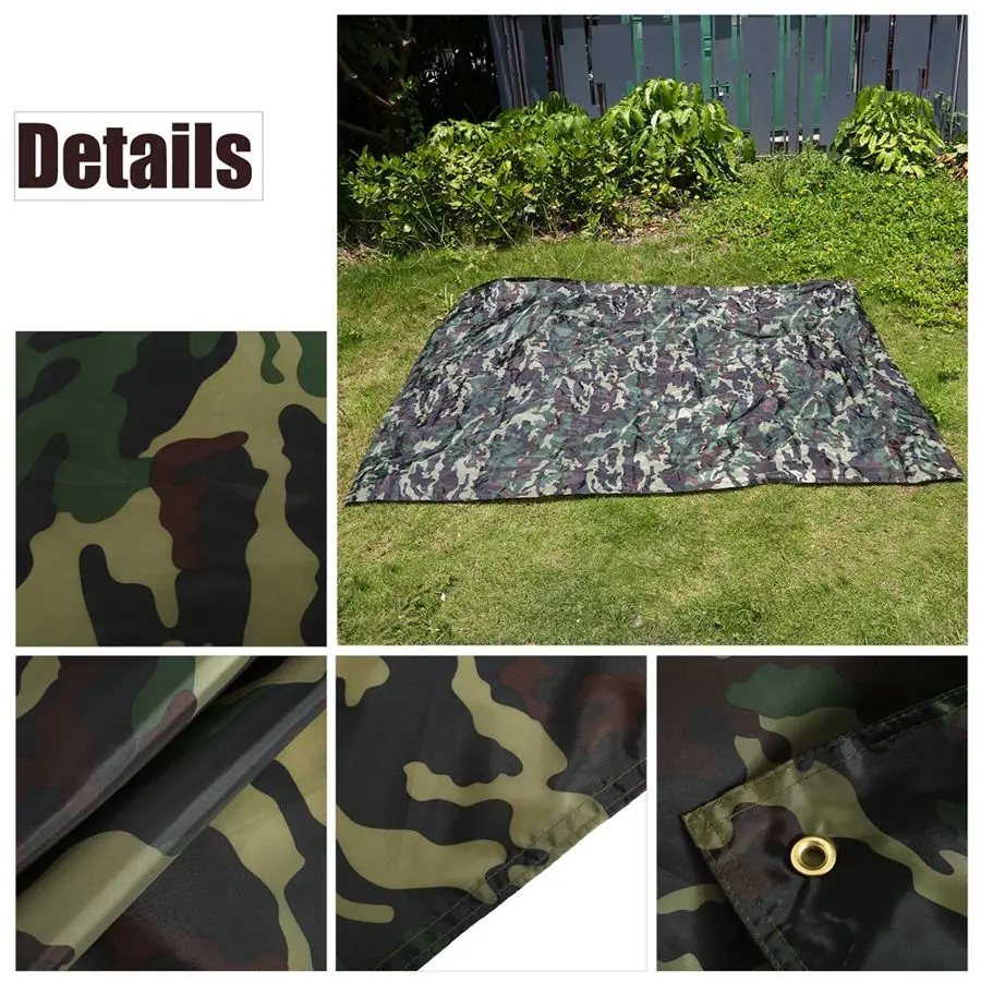 

1 Sizes Portable Camouflage Tent Tarp Outdoor Lightweight Rainproof Mat Rain Tent Tarp Shelter For Camping Hiking