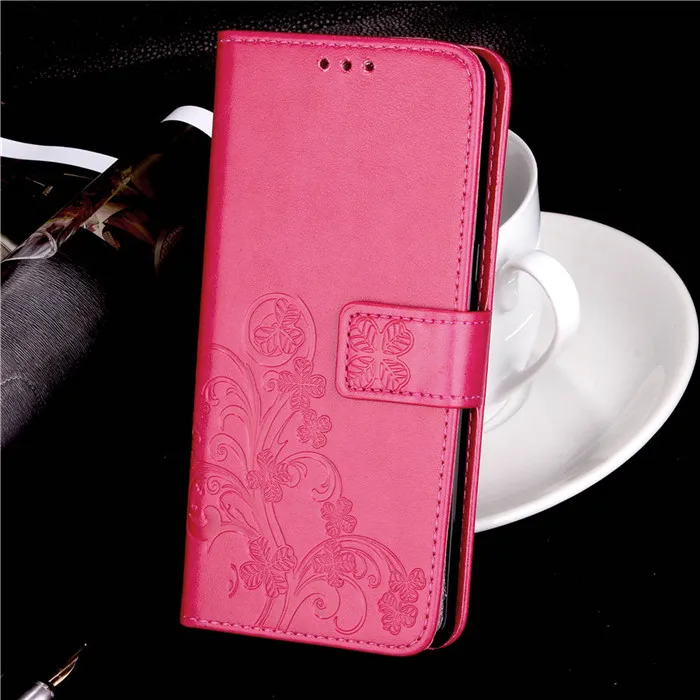 rose red Кожаный чехол с объемным клевером для Motorola Moto G5S G5 G4 G6 Plus G7 power P30 Play P40 X4 X style E5 Z Force Z2 Play кошелек Funda Capa - Цвет: rose red