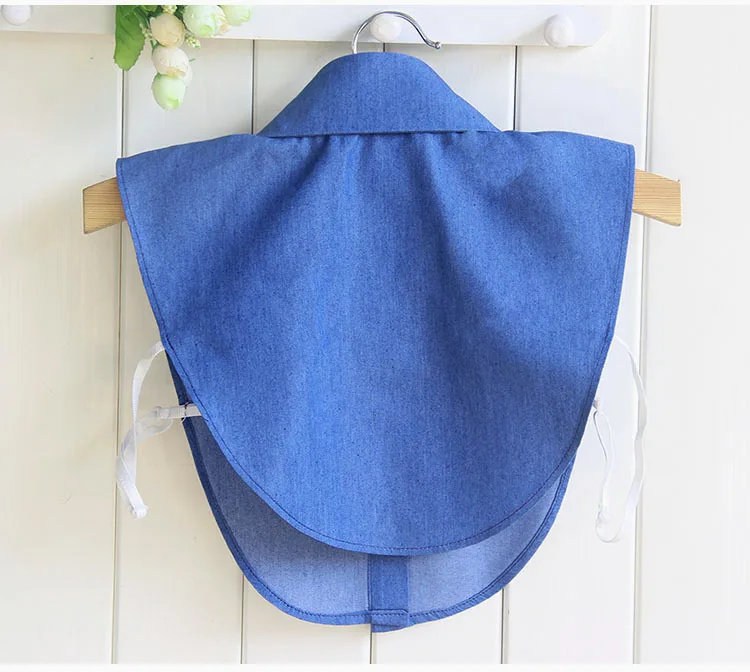 

Fake Collar for Women Shirt Detachable Collar Shirt Fake Collar Denim Tie Solid Shirt Lapel Blouse Top Men Clothes