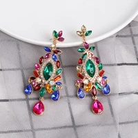 fashionsnoops large long dangle earrings boho crystal women wedding jewelry trendy gifts statement earrings accessories 2022