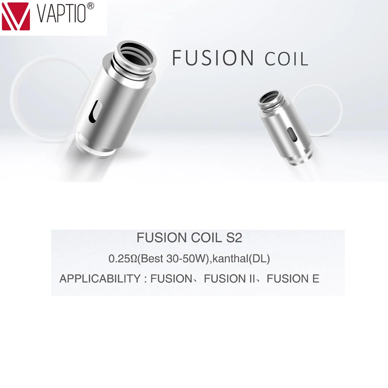 10 шт. Vaptio Fusion катушки 0 25/0 5/Ом S2 S5 S8 для Fusion/2/SP/F/E Kit 30 50 Вт испаритель катушка