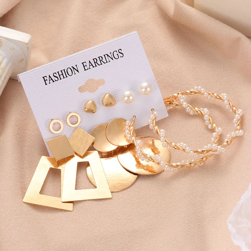 

Винтажные жемчужные серьги-кольца, металлические Золотые круглые серьги 2022, модные серьги в комплекте, свадебные украшения, подарки
