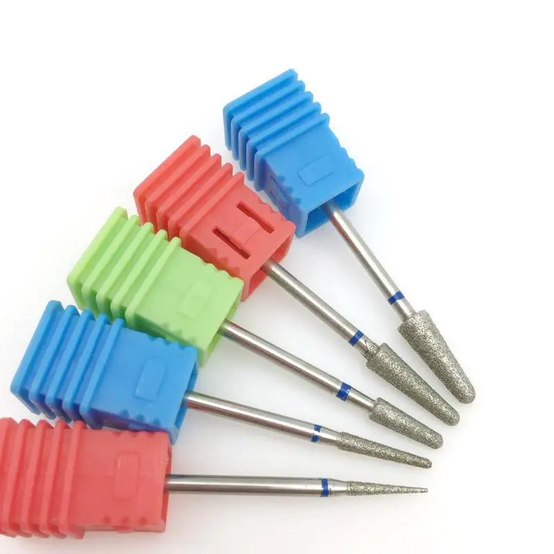 5 типов конусных алмазных сверл для ногтей 3/32 &quotвращающиеся сверла маникюра и