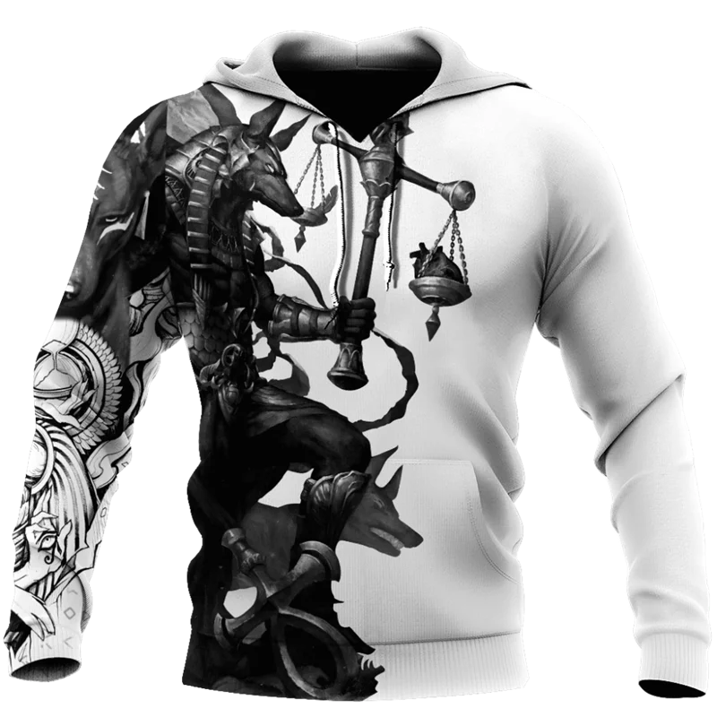 

Latest Horus Egyptian pharaoh anubis ancient Egyptian tattoo 3D men's / women's street Pullover casual funny Hoodie Top
