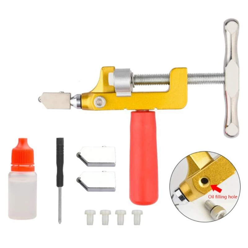 

Резак для стекла, ручной инструмент, ручной резак для плитки 2 в 1, инструменты для зеркальной резки, набор «сделай сам», глазурованная плитка...