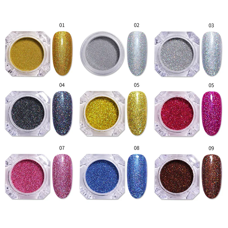 1 коробка платина блестящий порошок для ногтей лазер УФ-гель дизайна полировка