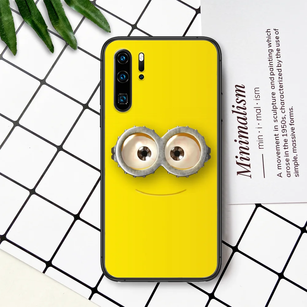 

Cartoon Cute Minione Phone Case For Huawei P Mate Smart 10 20 30 40 Lite Z 2019 Pro black Funda Tpu Shell Trend Prime Silicone