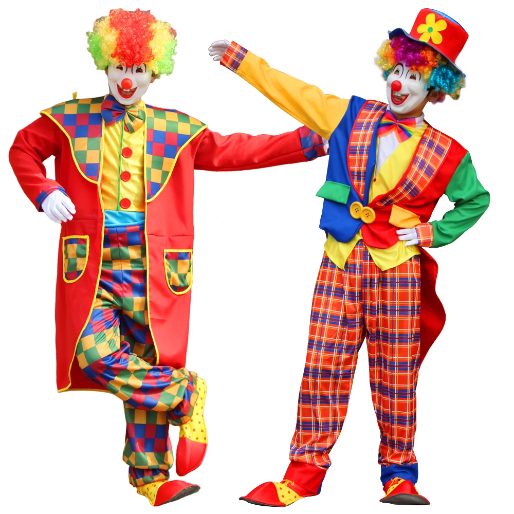 

Halloween Costumes Adult Funny Circus Clown Costume Naughty Joker Jester Uniform Fancy Dress Cosplay for Men Women
