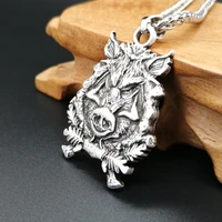 nordic wild boar pendant necklace mens necklace new fashion metal retro viking jewelry accessories amulet gift