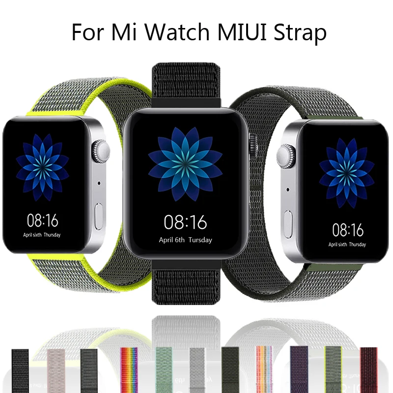 

18mm Nylon Loop Strap for Xiaomi mi Watch Miui Bands Replacement Bracelets for xiaomi smart watch correa