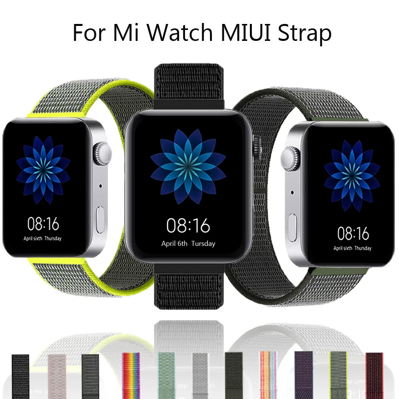 Ремешок нейлоновый для Xiaomi mi Watch Miui сменный Браслет смарт часов xiaomi 18 мм|Ремешки