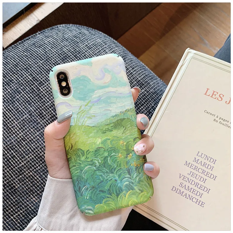 Винтажный художественный жесткий чехол для телефона iphone 6 7 8 6s X XR Funda 11 Pro Max XS s Plus