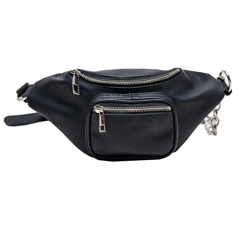 

Fashion Chains Chest Bags for Women Fanny Pack Waist Bag Luxury Pu Leather Shoulder Crossbody Bag Female Small Belts Purses 2020