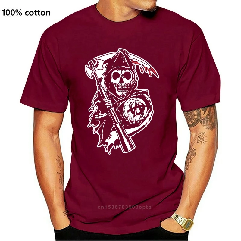 

New Print Men T Shirt Summer Motorcycle Fans Skull Reaper Crew BIG TALL 3XL Mens T-Shirt T-Shirt