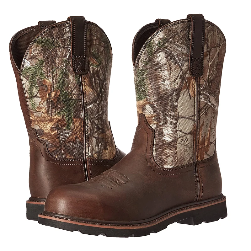 

2021 Winter Classic Men Knight Boots Big Tree Elements Western Safety Shoes Embroidery Crafts Vintage Mid Calf Warm Cowboy Boots