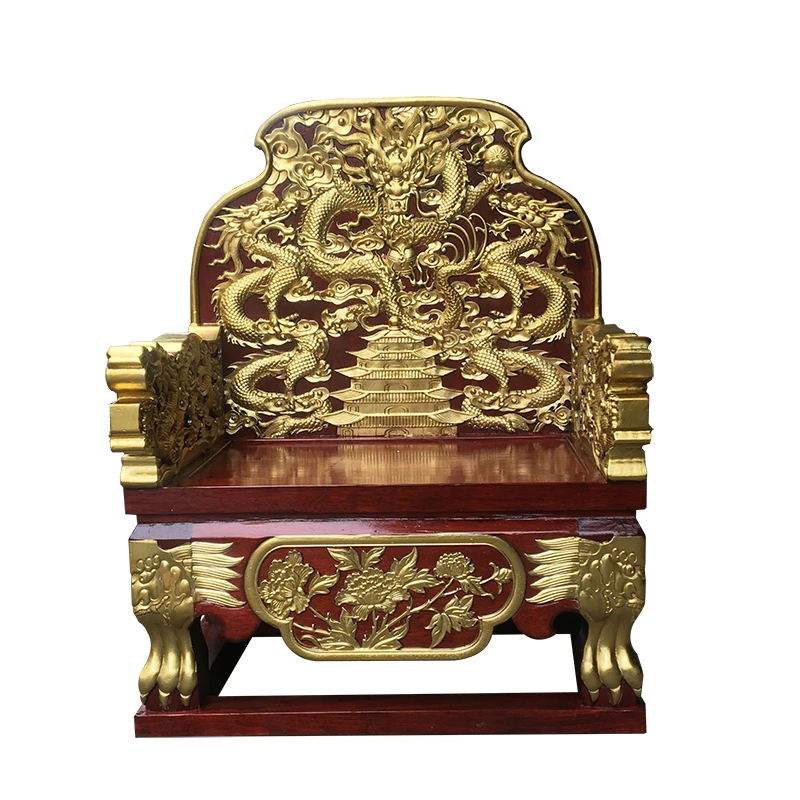 Solid Wood Single Meditate Zen Chair Rosewood Antique Emperor Throne Long Chair