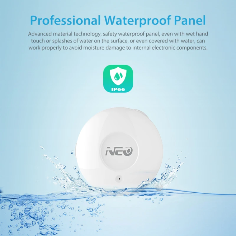 

1-6pieces Z wave Plus Flood Level Overflow Smart MINI Water Leak Alarm Sensor Wireless Remote Control,Work with Google Home Alex