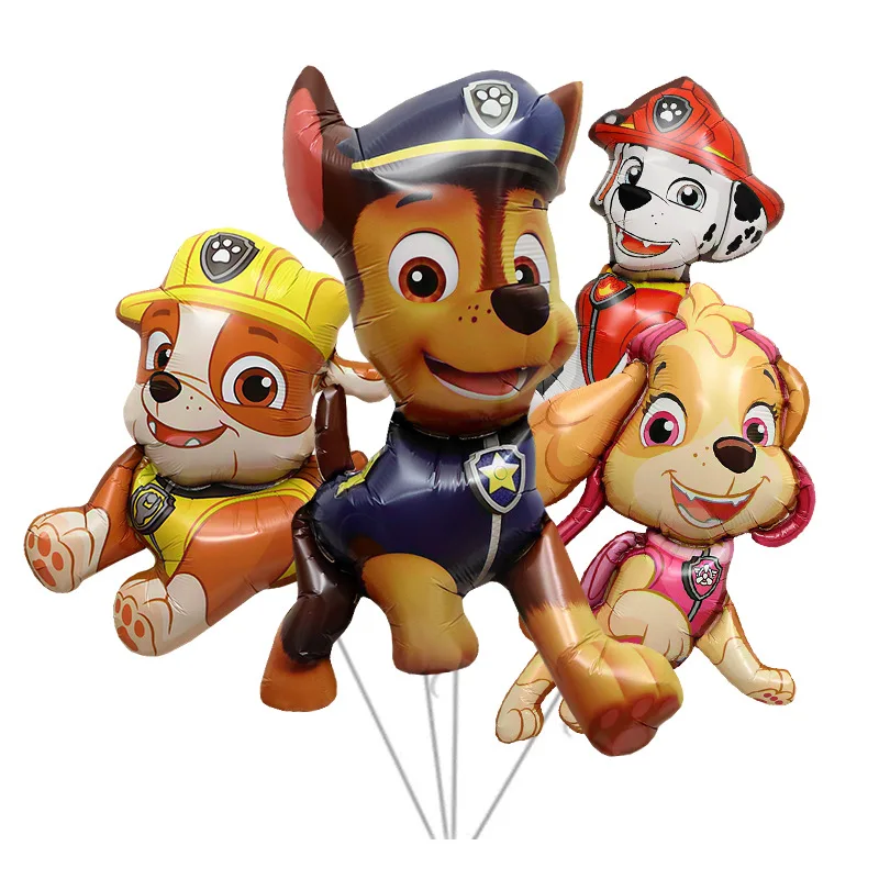 

4pcs Paw Patrol Toys Set Pupply Patrol Balloons Skye Chase Marshall Dog Aluminum Foil Balloon Boys Girls Party Deco for Children