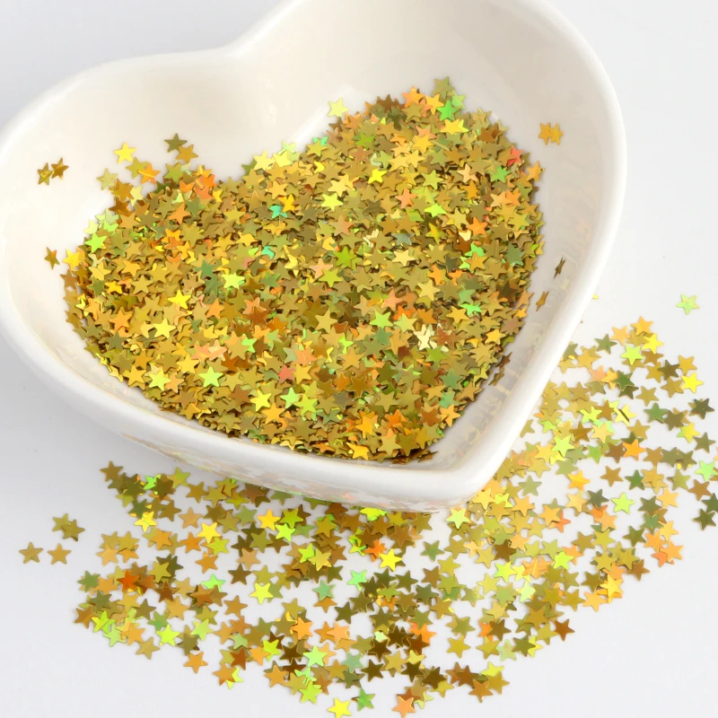 3 мм пайетки Мини звезды ультра-тонкие для ногтей ПЭТ лазерные искусства Маникюр
