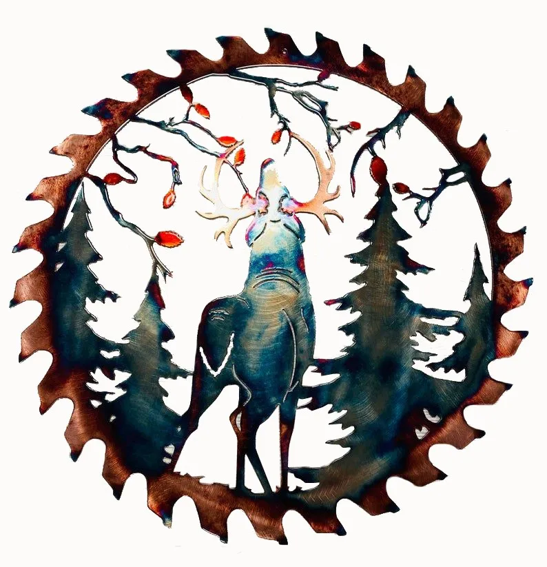 

Wall Deer Metal Wall Art Forest Tree Sculpture Wall Art Decor For Indoor Outdoor Home Decor Ornaments for Home Room Ornaments