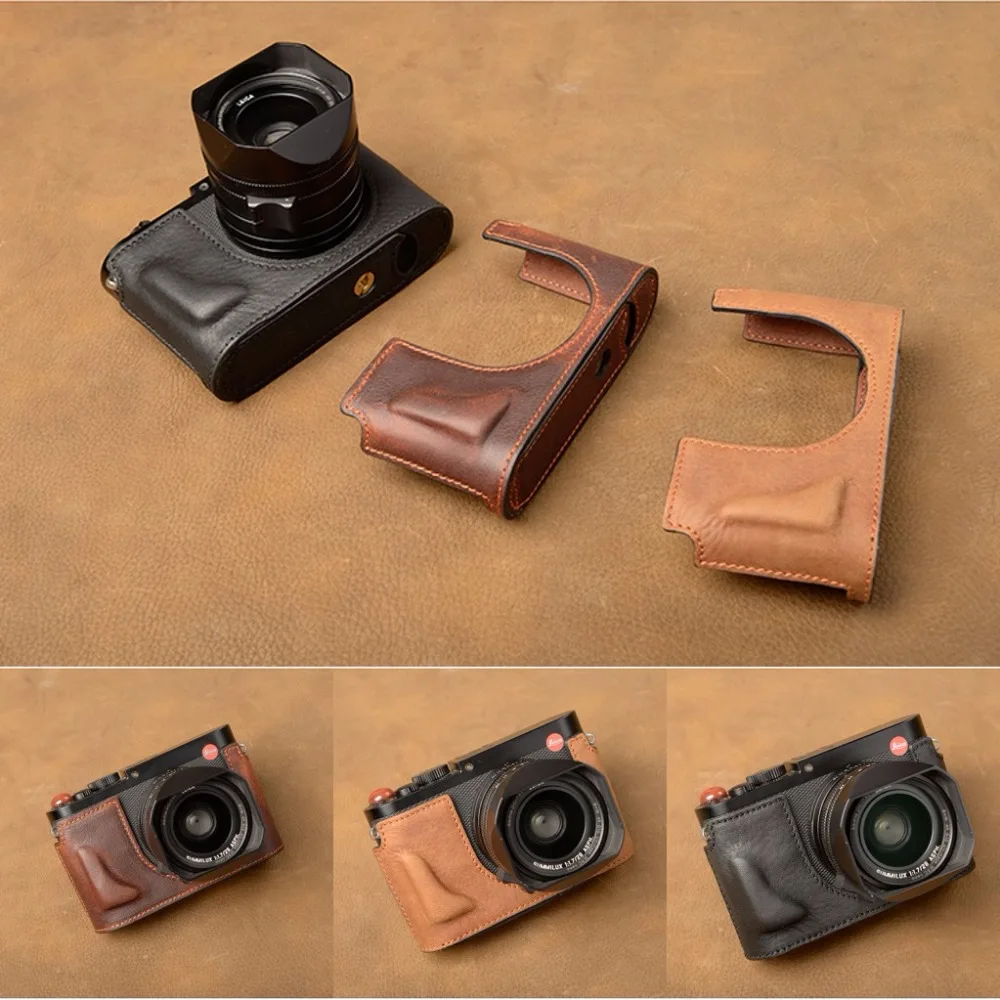 AYdgcam ручной работы из натуральной кожи чехол для камеры половина тела для Leica Q Typ 116 Leica Q2 Нижняя крышка ручка винтажный Чехол