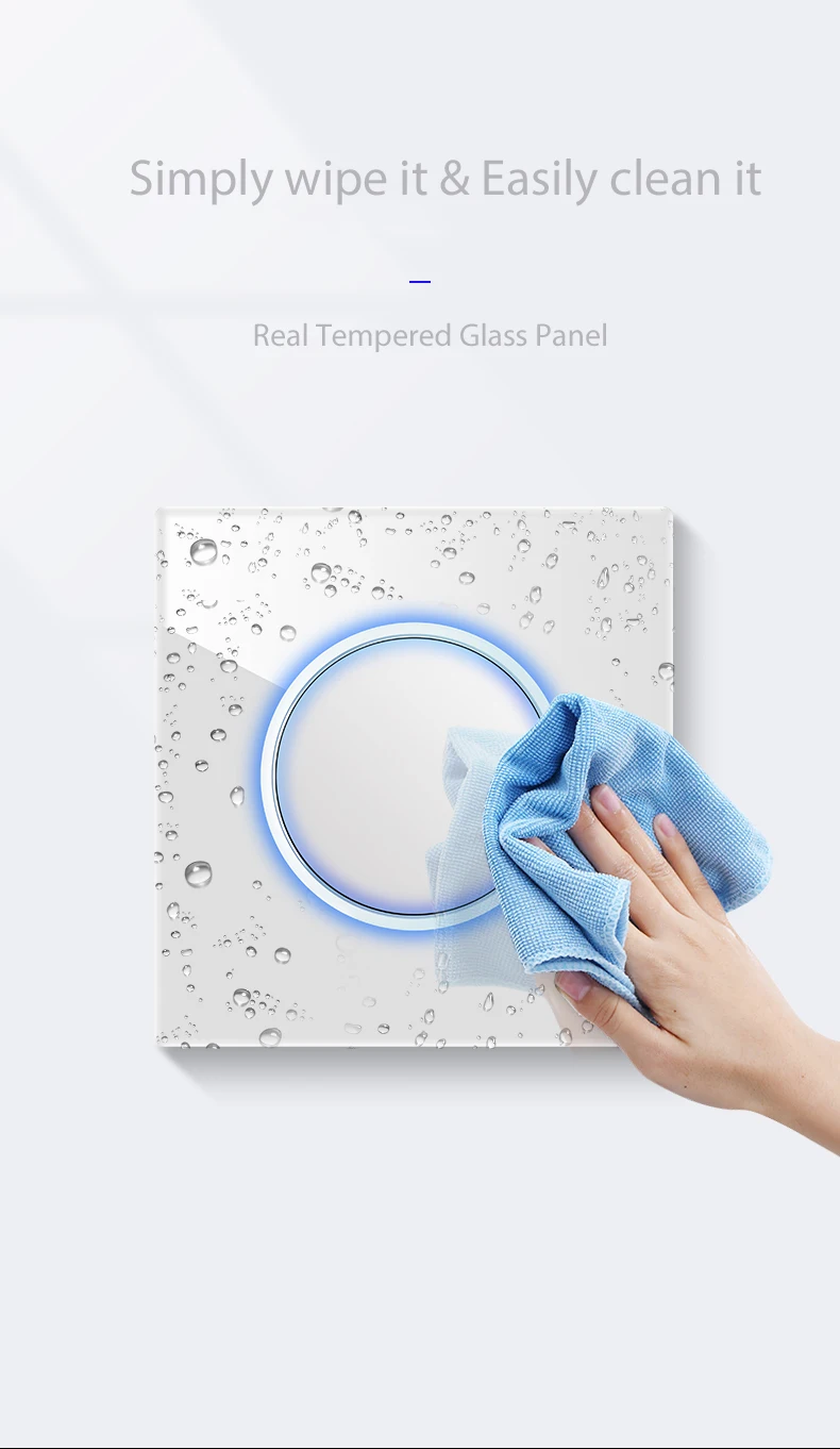WALLPAD-Interruptores redondos com indicador de anel LED,