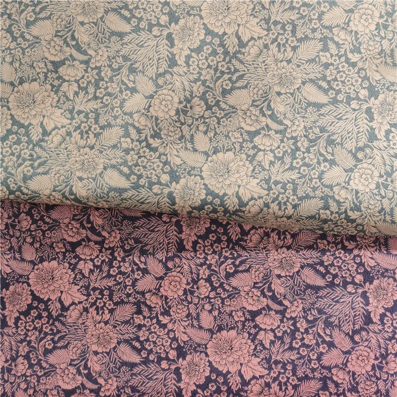 

Retro Upholstery Cotton Twill Fabric Printed Floral Cotton Tissue For Hand Bedding Quilt Cotton Material
