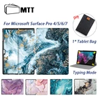 Чехол-книжка MTT для Microsoft Surface Pro 4, 5, 6, 7, Windows 12,3 дюйма, из искусственной кожи с мраморным рисунком