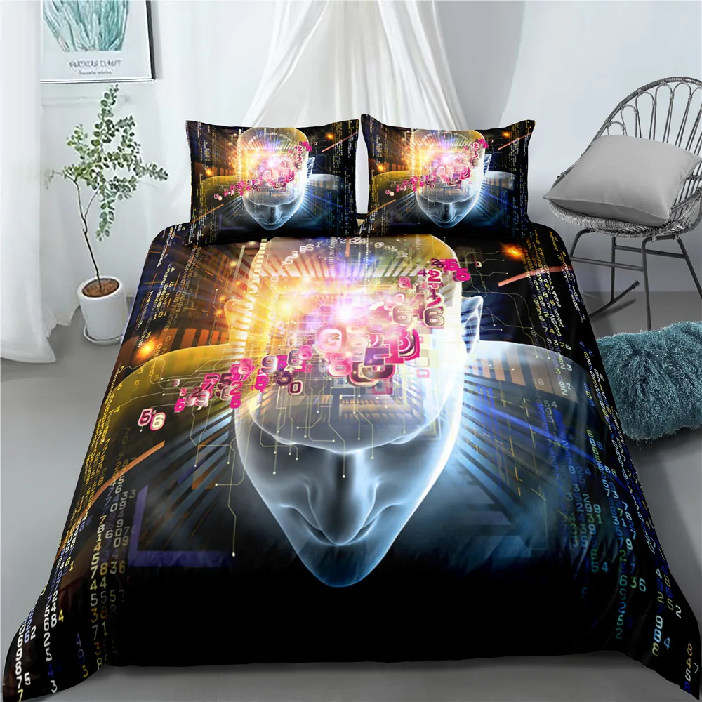 

Ослепительное абстрактное искусство, 3D цифровое оформление, чехол для постельного белья, наволочка, пододеяльник, домашний текстиль из трех предметов