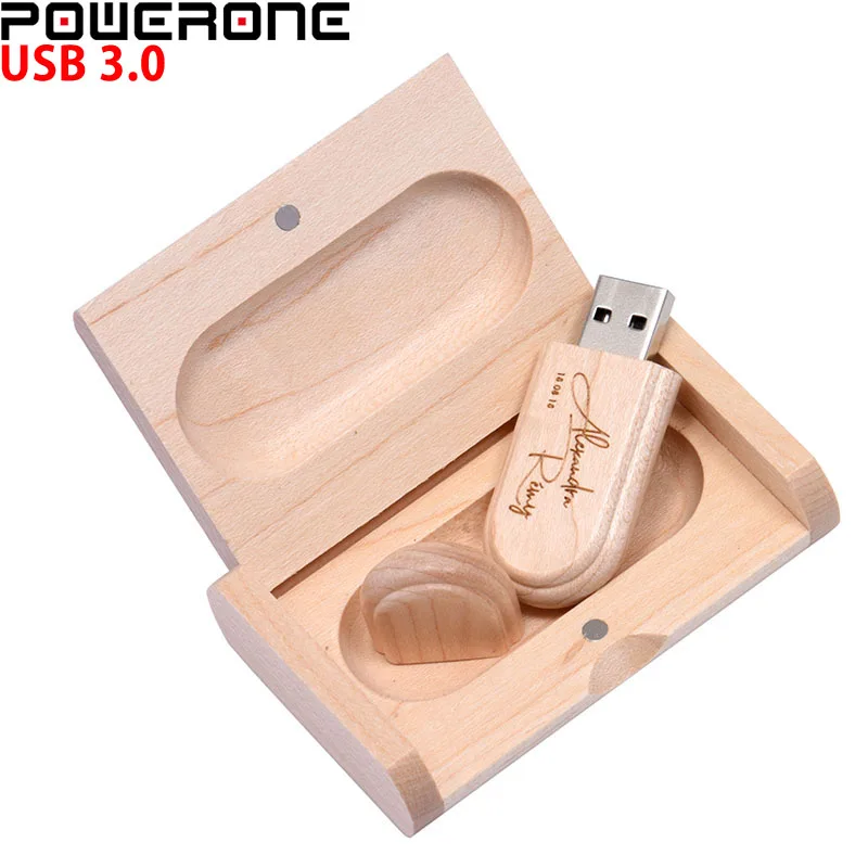 USB флеш накопитель POWERONE в деревянной коробке 4/8/16/32/64 ГБ|wooden usb|pendrive 8gbusb 3.0 |