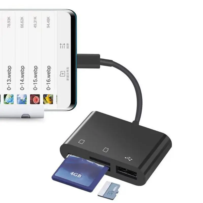 Multi-function 3 in 1 Micro USB Card Reader Adapter Support for SD/TF Phone Mouse Camera Flash Drive |