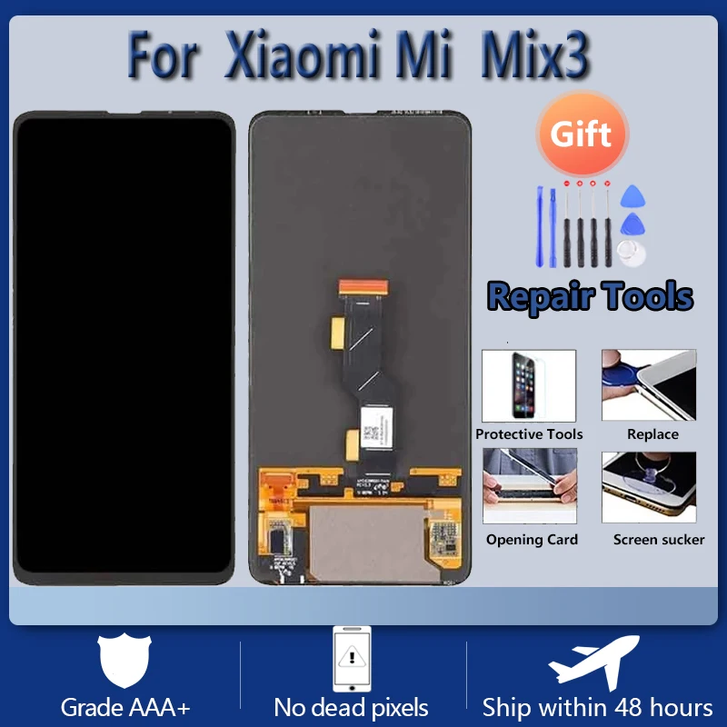 

Для XIAOMI Mi Mix 3 AMOLED Оригинальный ЖК-экран в сборе черный с ремонтными инструментами и закаленной пленкой